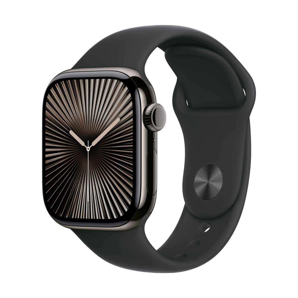 Apple Watch S10 42mm Slate Titanium Case Black Sport Band  SM 64GB Black Sport Band - S/M