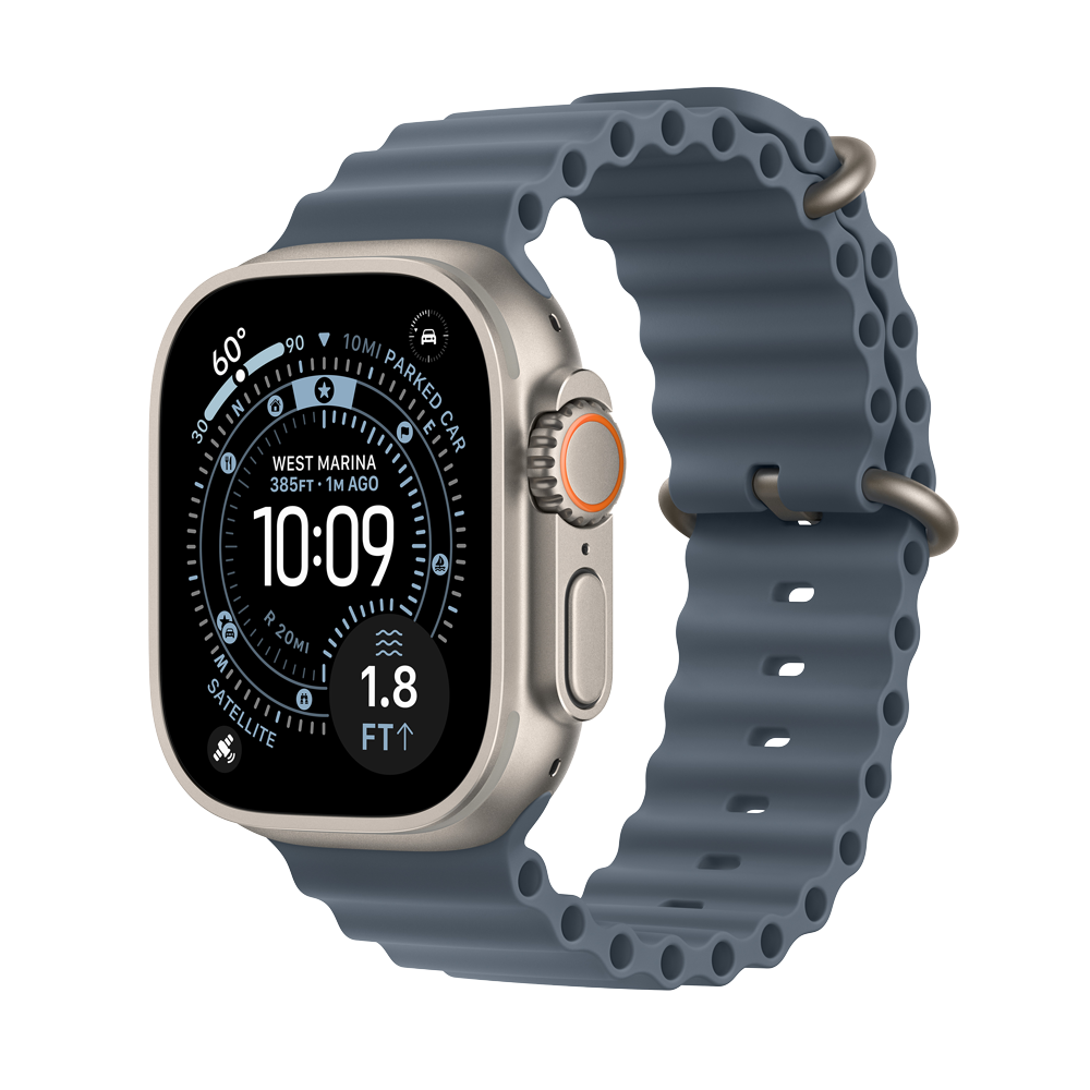 Apple Watch Ultra 3 49mm Natural Titanium Case Anchor Blue Ocean Band 64GB Anchor Blue Ocean Band