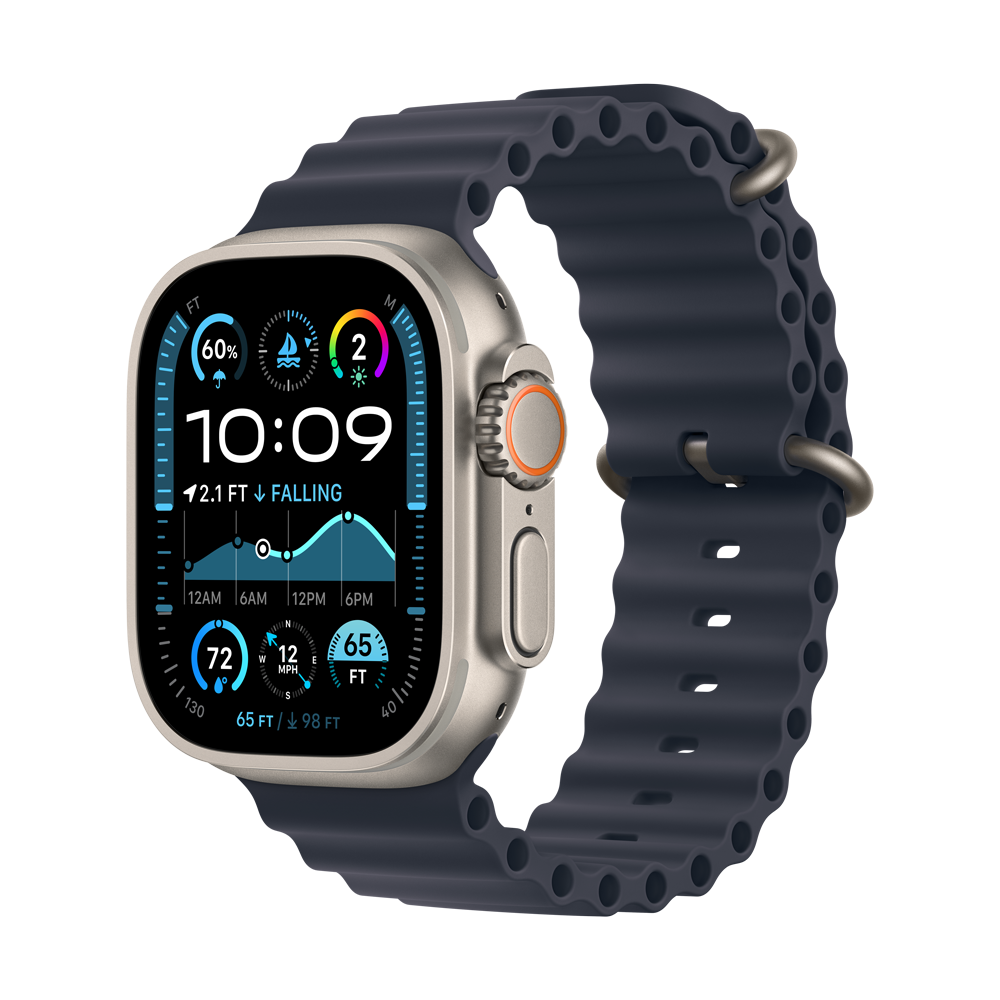 Apple Watch Ultra 2 49mm Natural Titanium Case Navy Ocean Band 64GB Navy Ocean Band