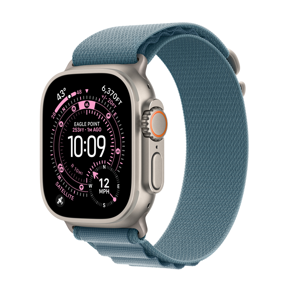 Apple Watch Ultra 3 49mm Natural Titanium Case Light Blue Alpine Loop  M 64GB Light Blue Alpine Loop - M