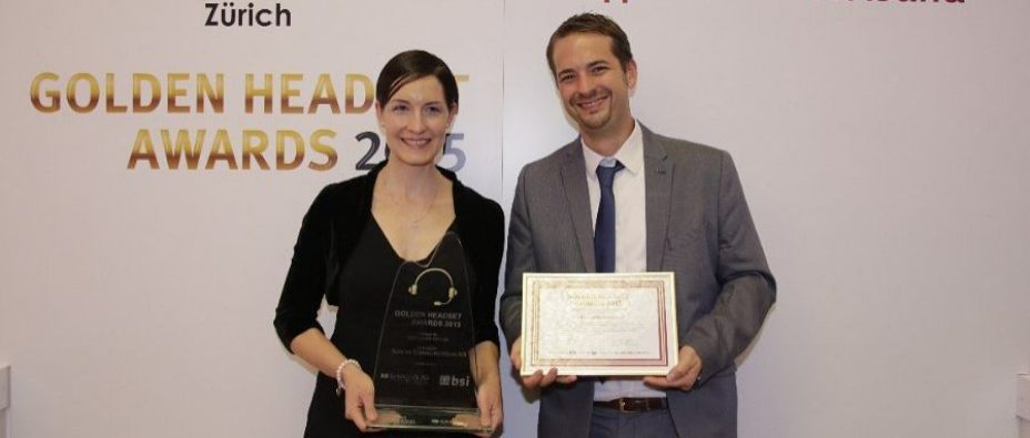 Sunrise Mobile nimmt denn Golden Headset Award entgegen