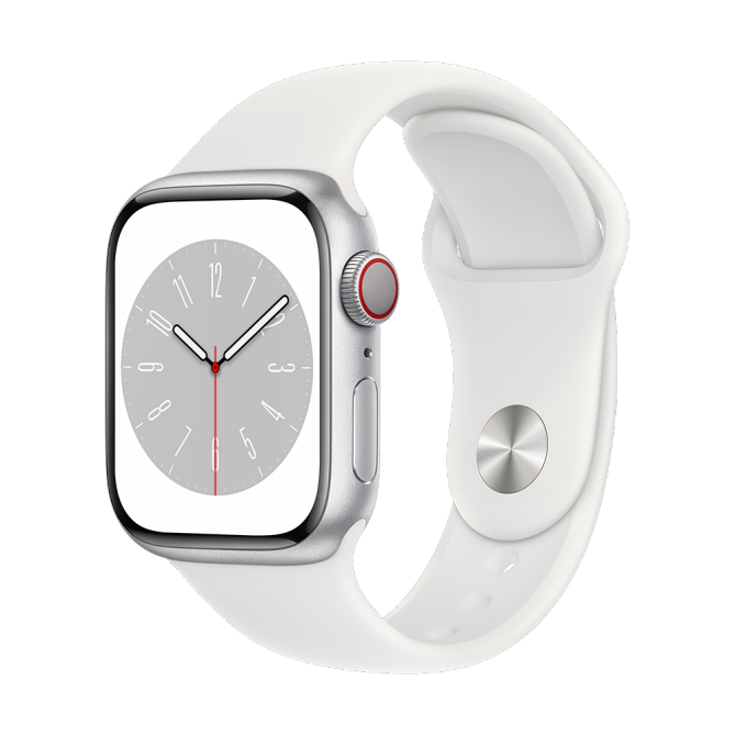 Apple Watch Series 8 - 41mm Silver Aluminium Case with Sport Band