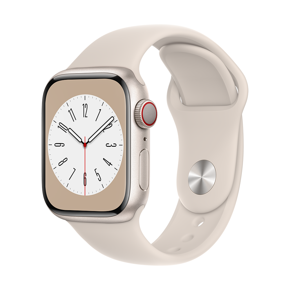 Apple Watch Series 8 41mm Starlight Aluminium Case with Sport Band