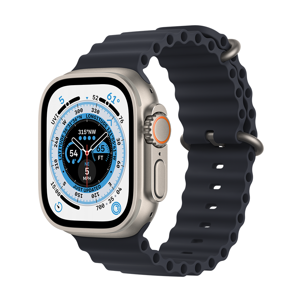 Apple Watch Ultra - 49mm Titanium Case with Midnight Ocean Band